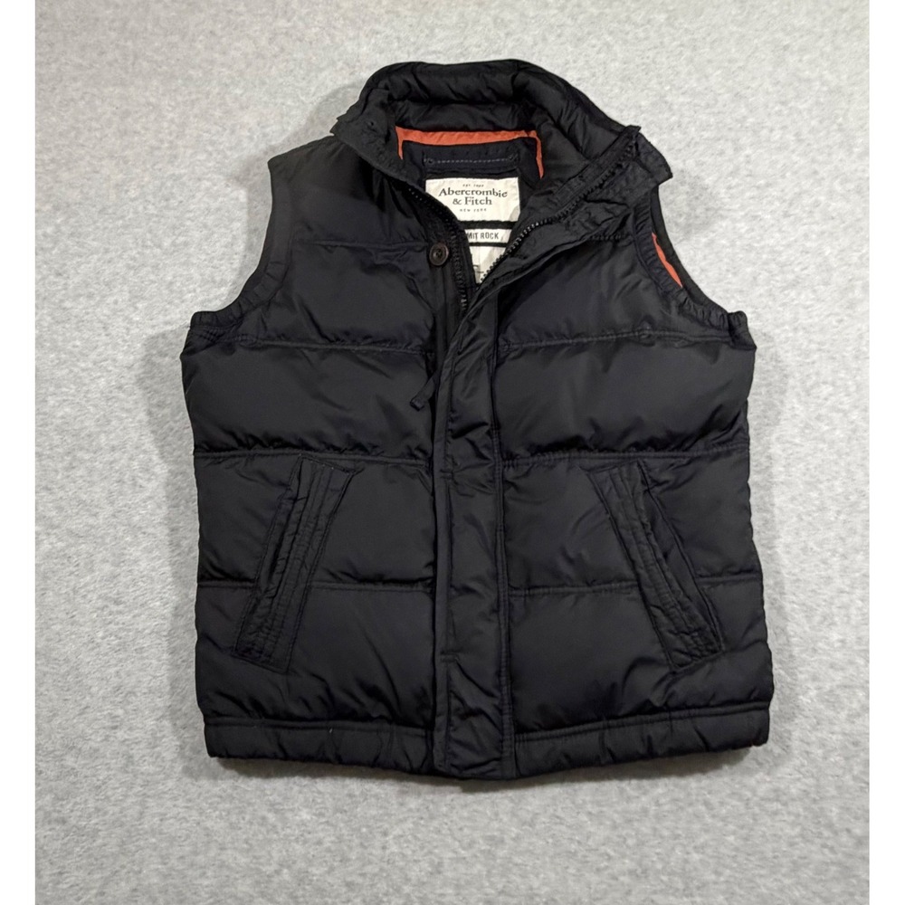 Abercrombie & Fitch Summit Rock Puffer Vest Mens‎ L Black  Down Fill